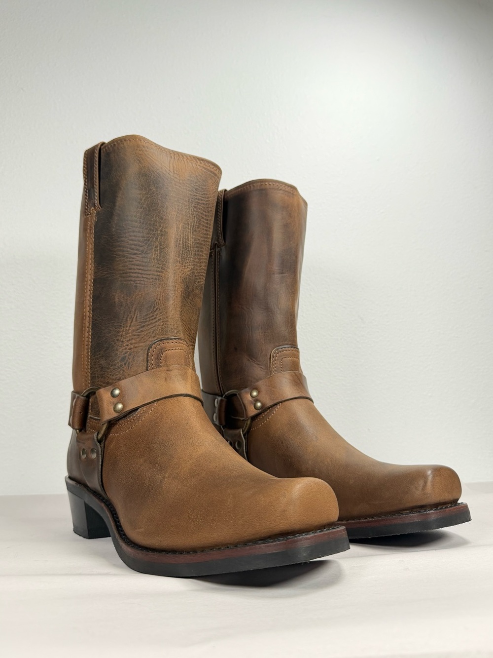 Women’s Frye Harness Boots Size 12 M Brown Leather 77300-3 Made In USA